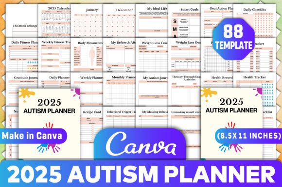2025 Autism Planner Canva KDP Interiors