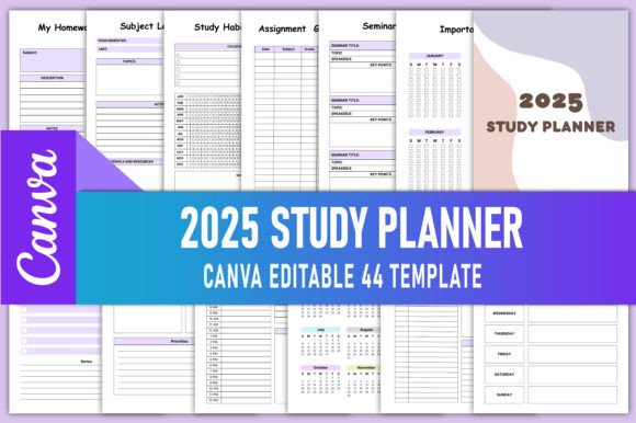 2025 Study Planner Canva KDP Interiors