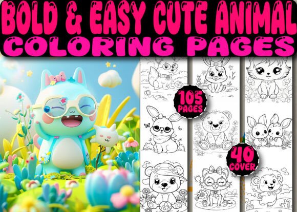 Bold Easy Cute Animal Coloring Pages