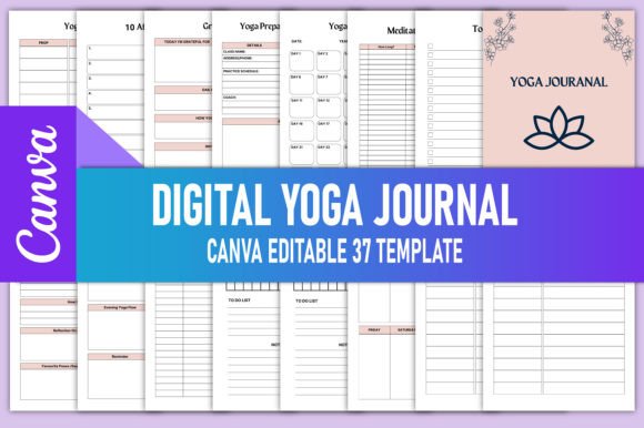 Enhance Your Yoga Practice with Digital Yoga Journal Canva KDP Interiors