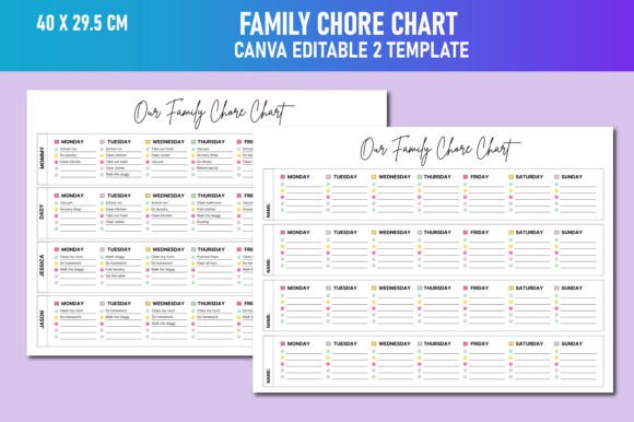 Family Chore Chart Canva KDP Interiors