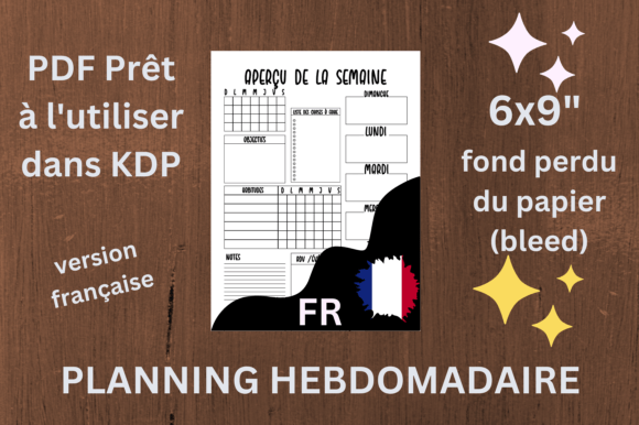 French Weekly Planner Organizer for Kdp