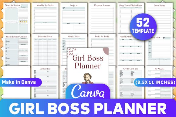 Girl Boss Planner Canva Kdp Interiors: A Comprehensive Tool for Organized Living and Business
