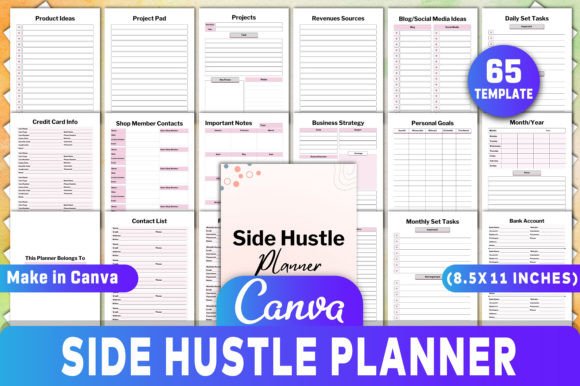 Side Hustle Planner Canva KDP Interiors