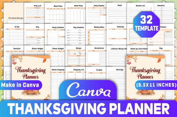 Thanksgiving Planner Canva KDP Interiors