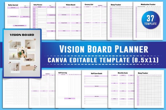 Vision Board Planner Canva KDP Interiors